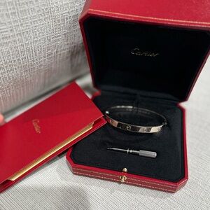 White gold Cartier love bracelet size 19